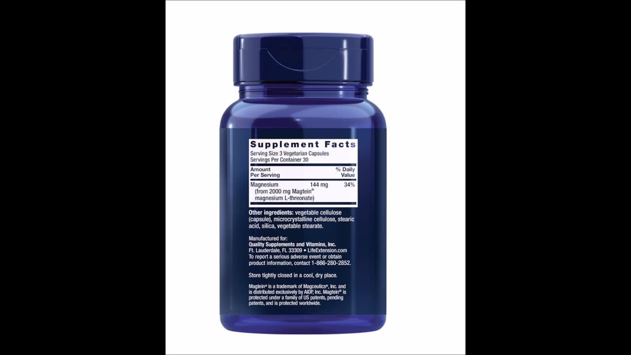 NeuroMag L treonato de magnesio, 90 cápsulas vegetarianas de magnesio ultra absorbible