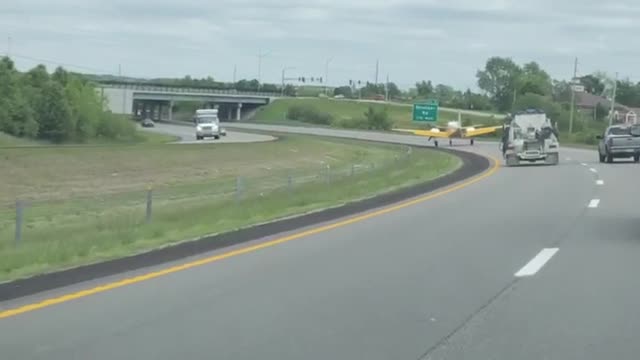 Airplane Emergency Landing on I-470 Highway