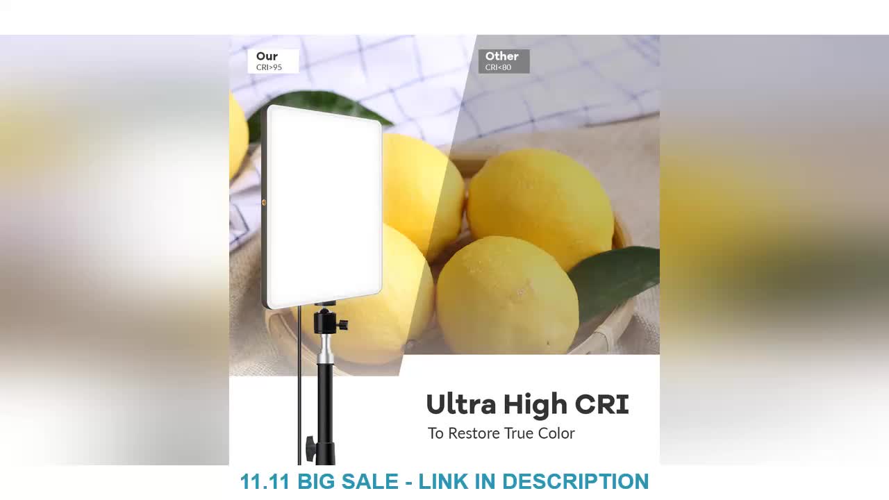 Dimmable LED Video Light Panel EU Plug 2700k-5700k Photography Lighting For Live Stream Photo Studio