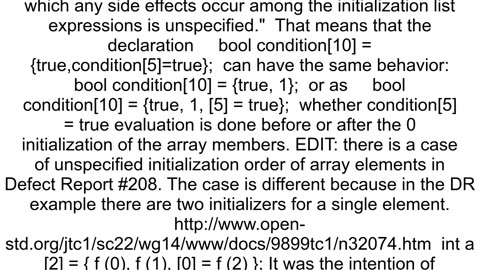 Boolean array initialization in C