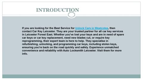 Looking for the best Unlock Cars in Westcotes