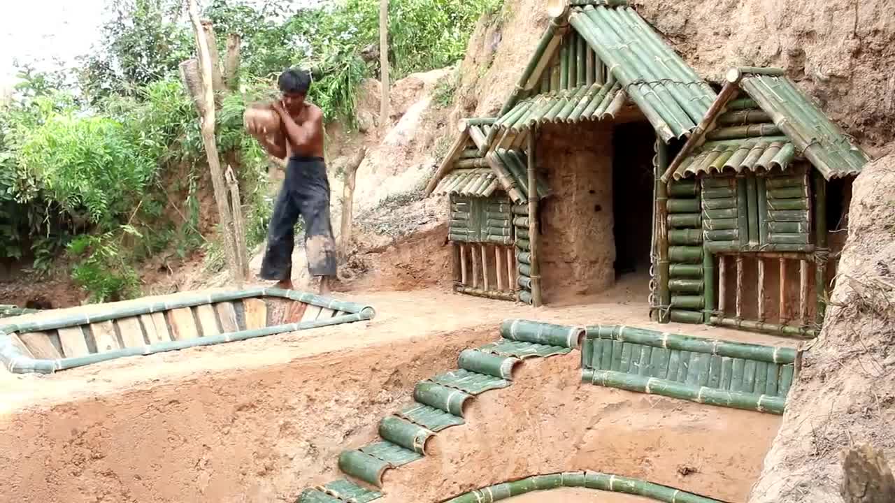Build Most Secret House Underground The Cliff And Beautiful Swiming pool