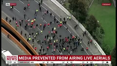 Victoria Police is attempting to prevent media from showing aerial pictures of protests.