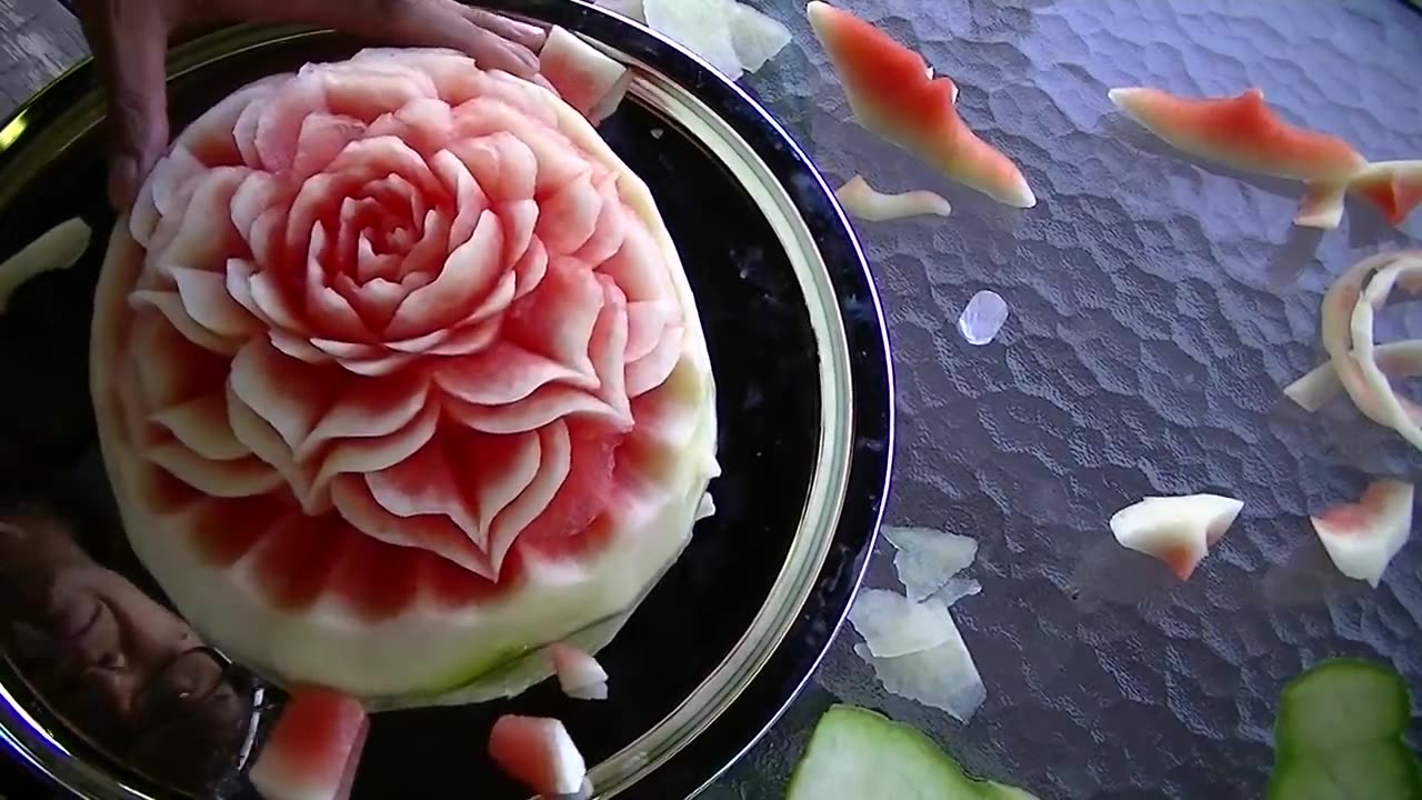 Fruit carving demonstration