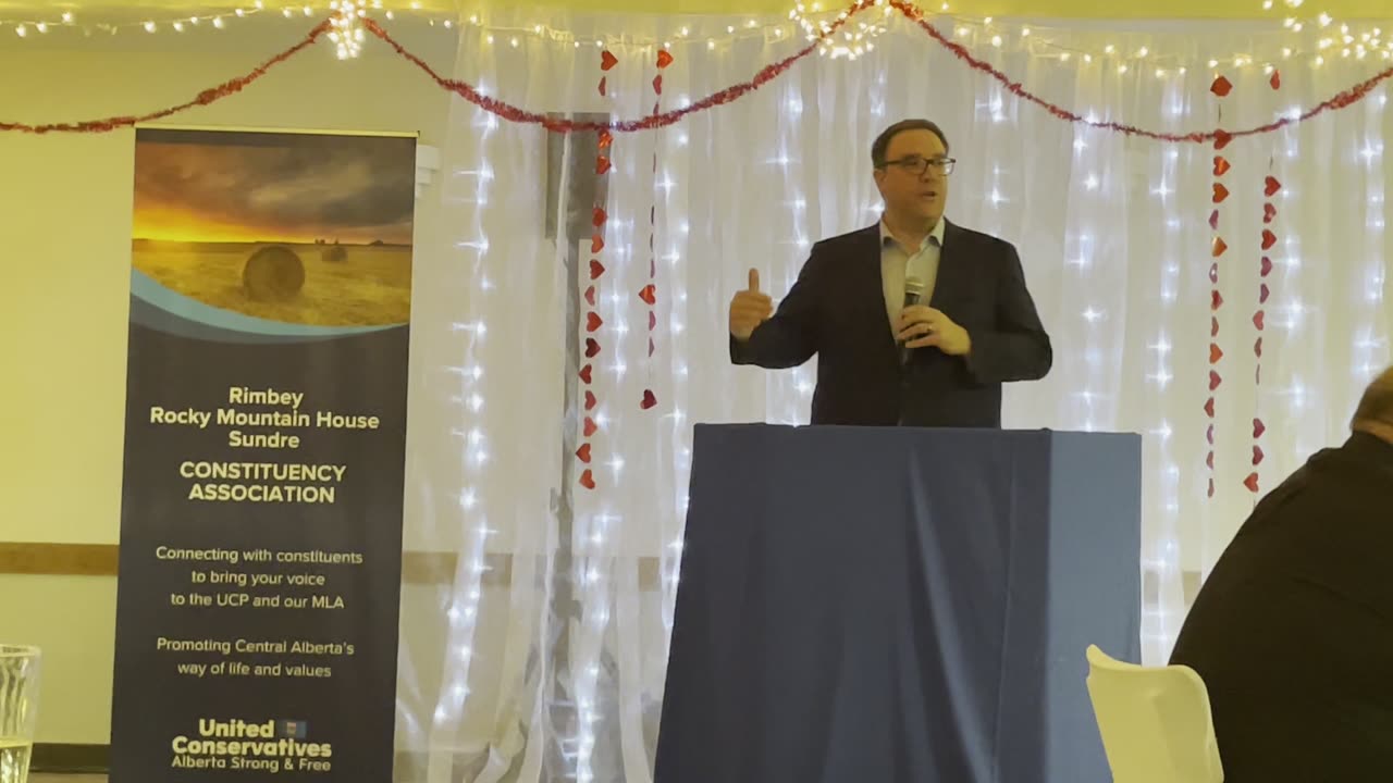 MLA Jason Nixon presentation at the You Had Me at Conservative Fundraiser