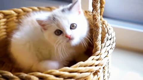 My super cute little white kitten