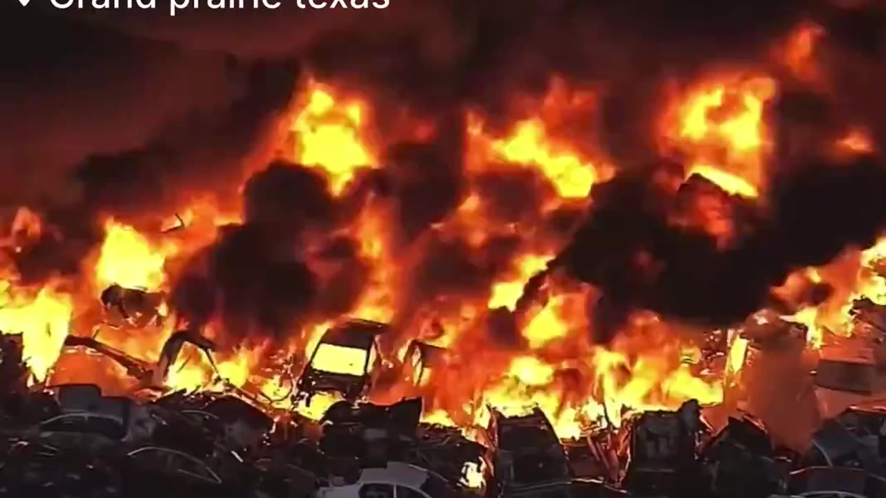 🚨BREAKING: Firefighters are battling a Massive automobile Salvage Yard fire Grand prairie | #Texas