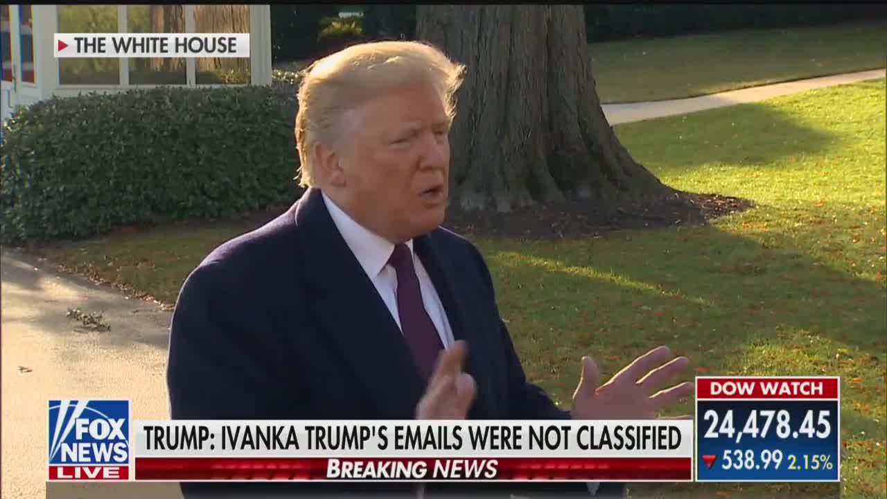 Trump Dismisses Report on Ivanka: They Weren’t Classified Like Hillary’s