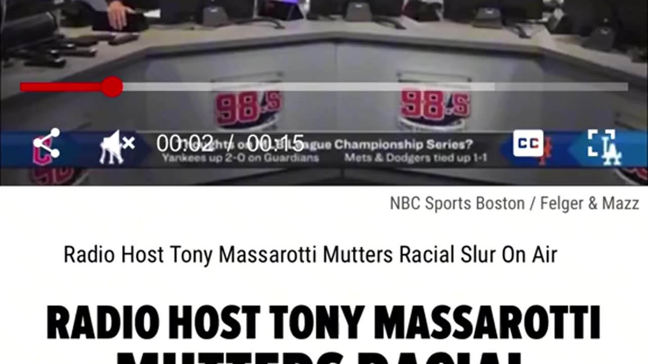 Tony Massarotti Mutters Racial Slur On Air!