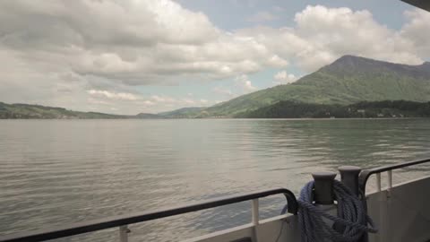 Boat sailing along the river