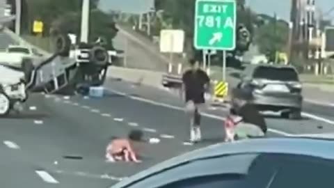 SHOCK VIDEO: Toddlers flung onto Texas highway after being ejected from car