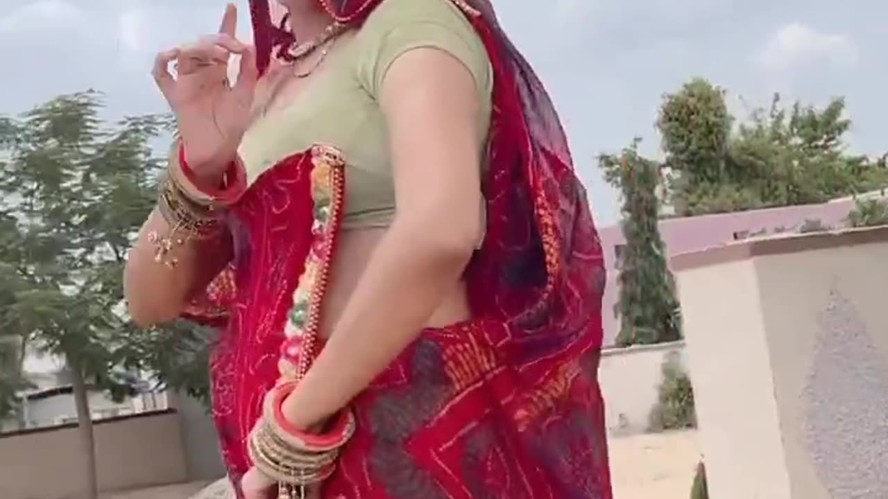 Beautiful Indian wife dance on Bollywood song