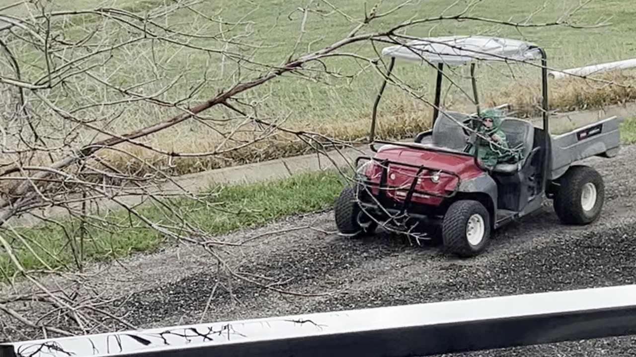 Son Drives Golf Cart Home