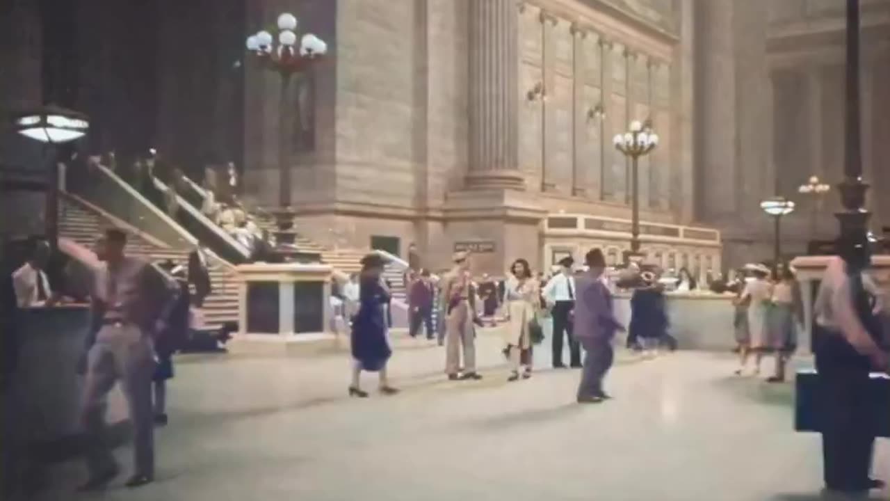 Penn Station in New York City 1945 In Color