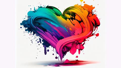 Beautiful and Colourful Heart with Black background