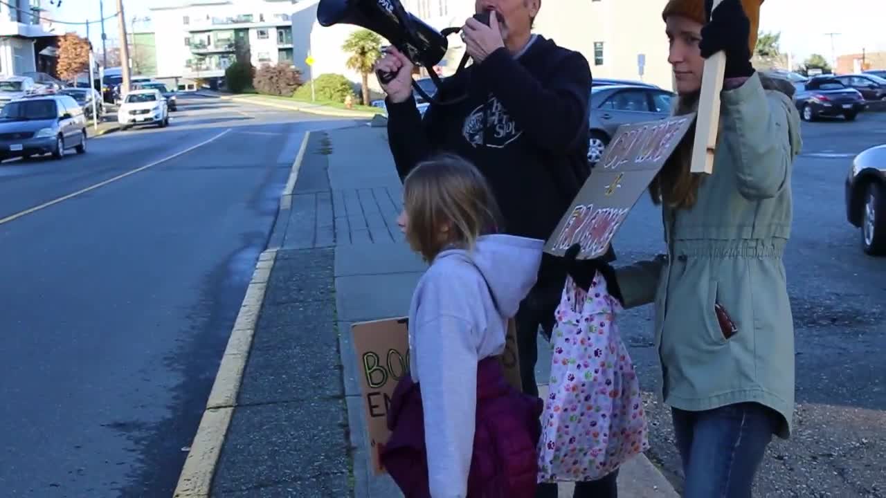 Shiela Malcolmson MLA Protest Nanaimo