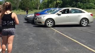 Extremely Talented Tumblers Flip Over Three Vehicles