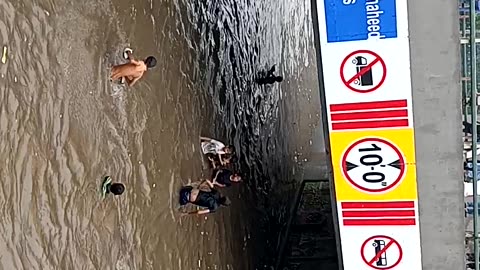 Underpass filled with water