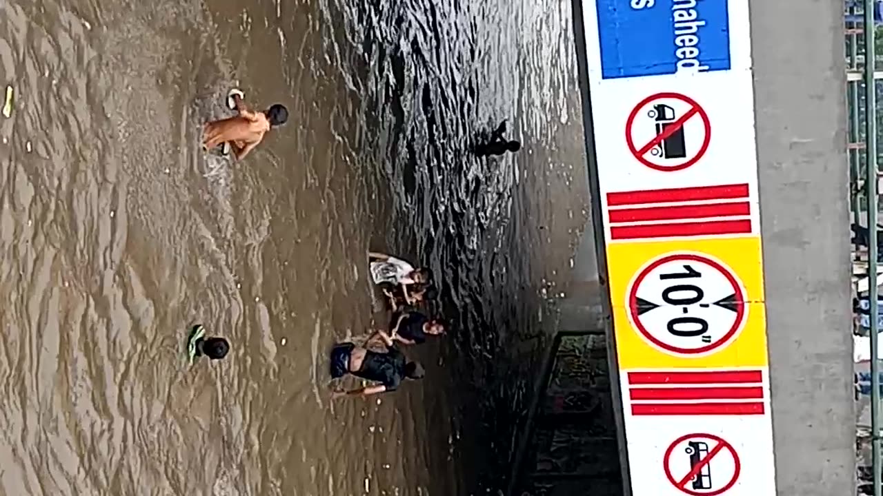 Underpass filled with water