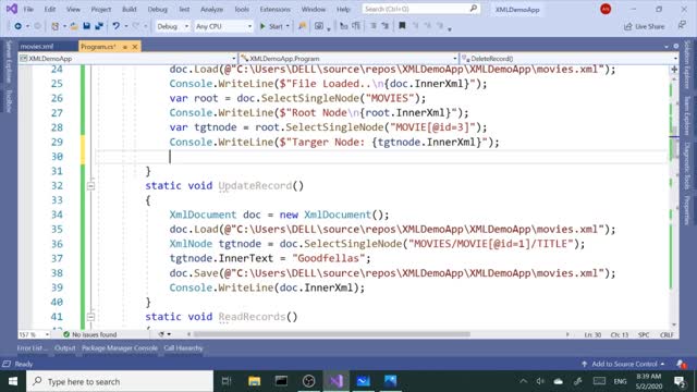 C# How To Delete Data From XML file