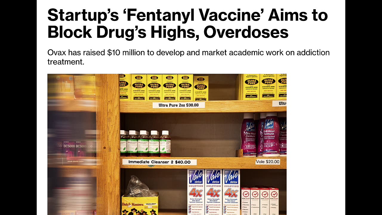 THERE'S A NEW VACCINE FOR FENTANYL ADDICTION! THAT'S HOW DESPERATE THEY ARE TO GET IN YOUR BODY!