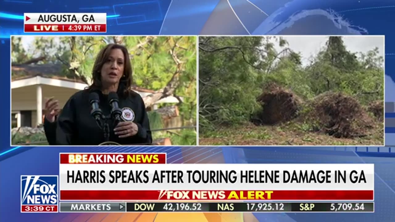 Kamala Harris visits Georgia in the aftermath of Hurricane Helene