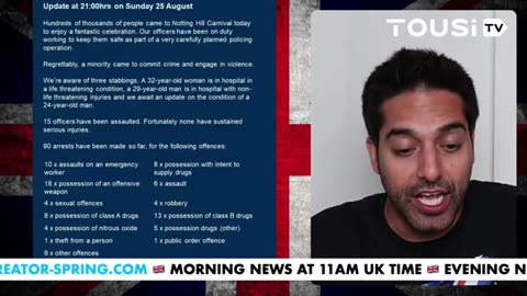 TOUSI TV Mass Stabbings In London At Notting Hill Carnival