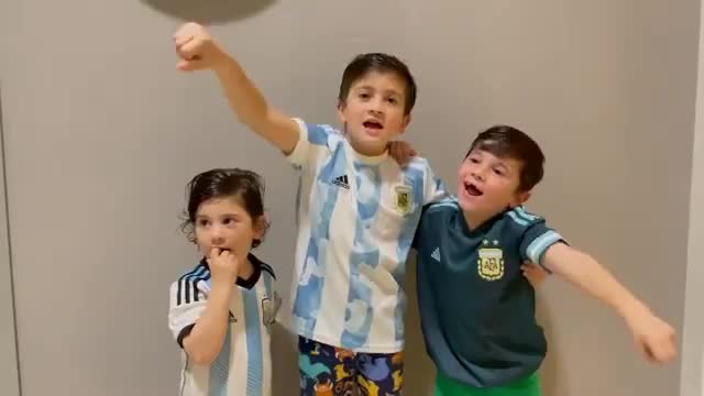 Thiago Messi, Mateo Messi,Ciro messi celebration