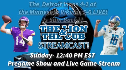 12:40 PM - Detroit Lions at Minnesota Vikings NFL Football Live Stream