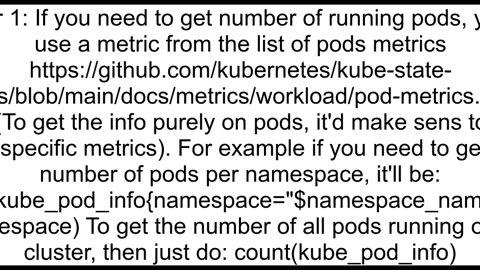 How to get number of pods running in prometheus