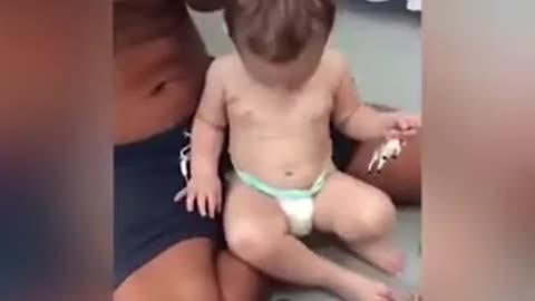 Child imitating father