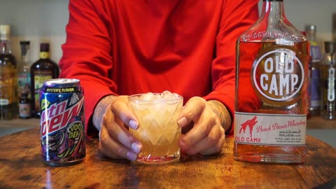 Old Camp Peach Pecan Whiskey & Mtn Dew Voodew Mystery Flavor 2023