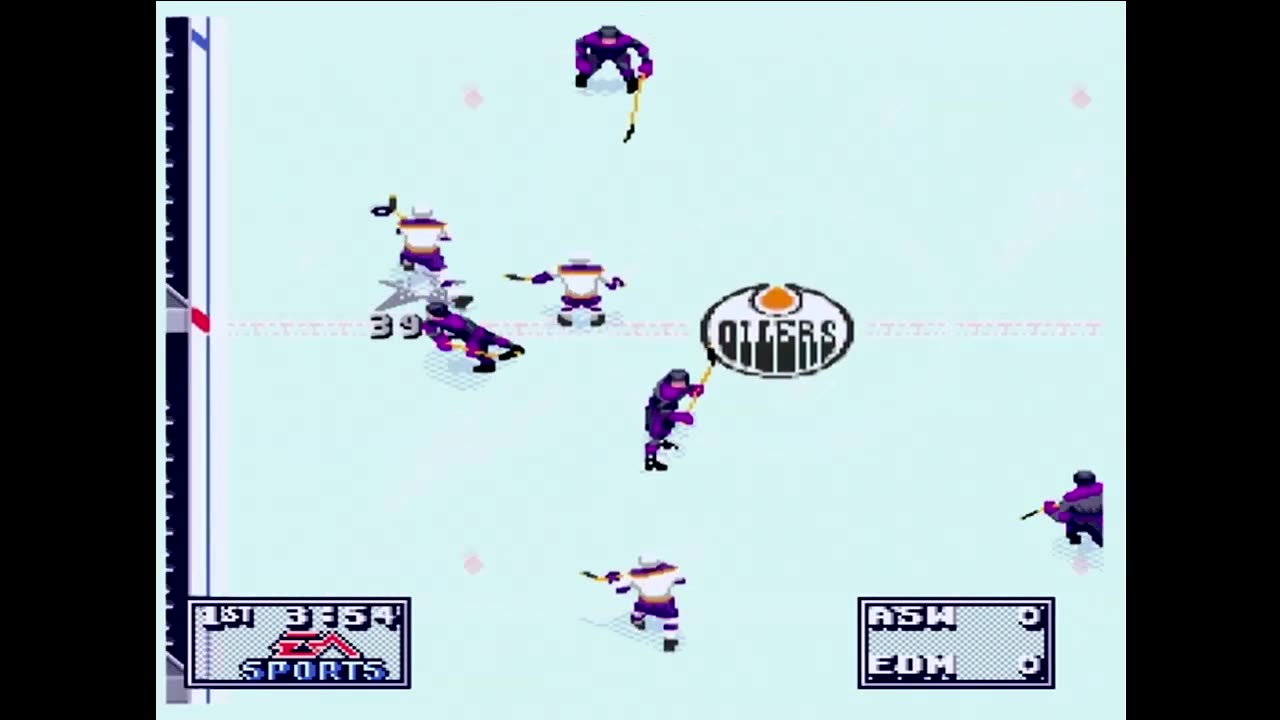 NHL95 (Sega Genesis) All Stars W. vs Edmonton Part1