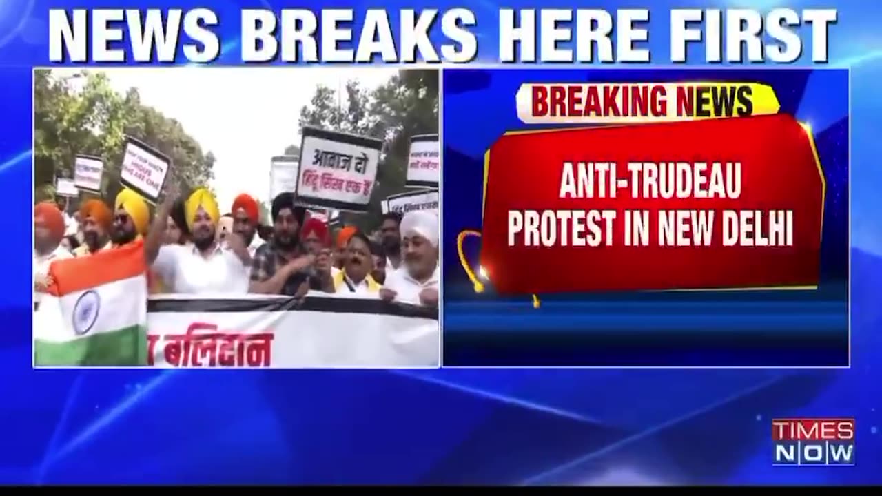 🚨 Anti TRUDEAU protests have now erupted in New Delhi 🇮🇳