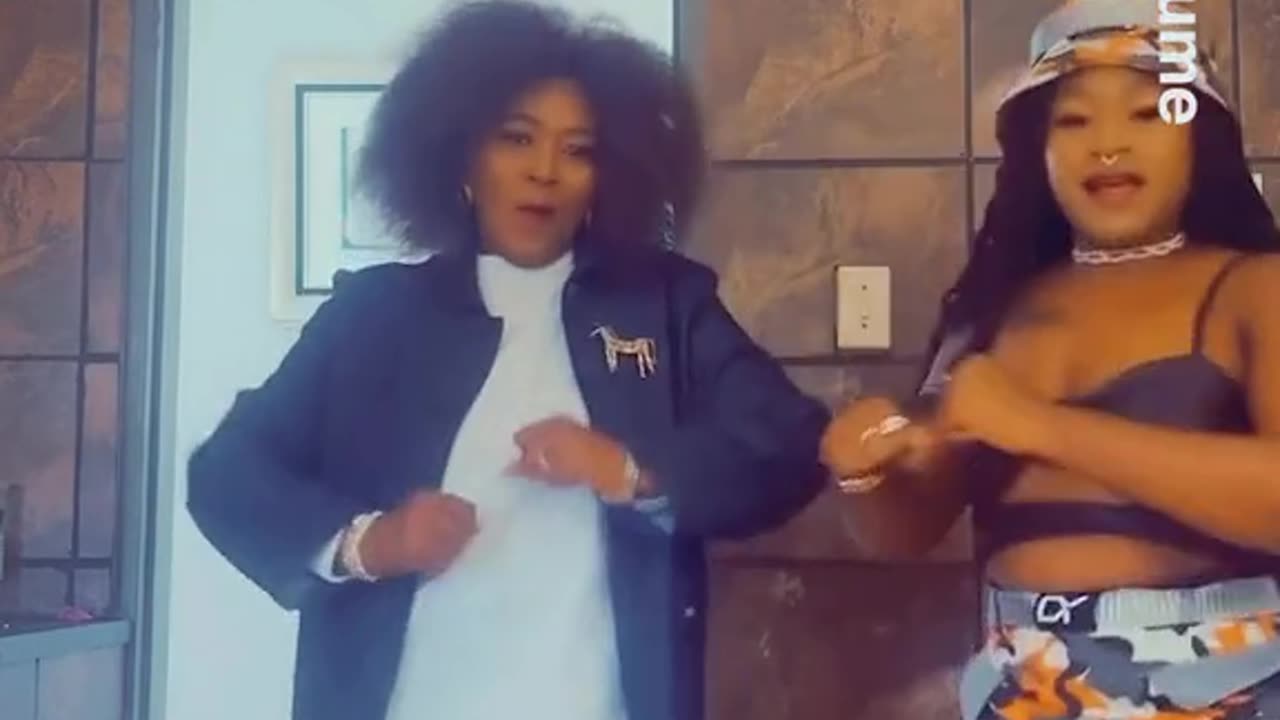 Connie Chiume dances with her daughter Nothando Naledi