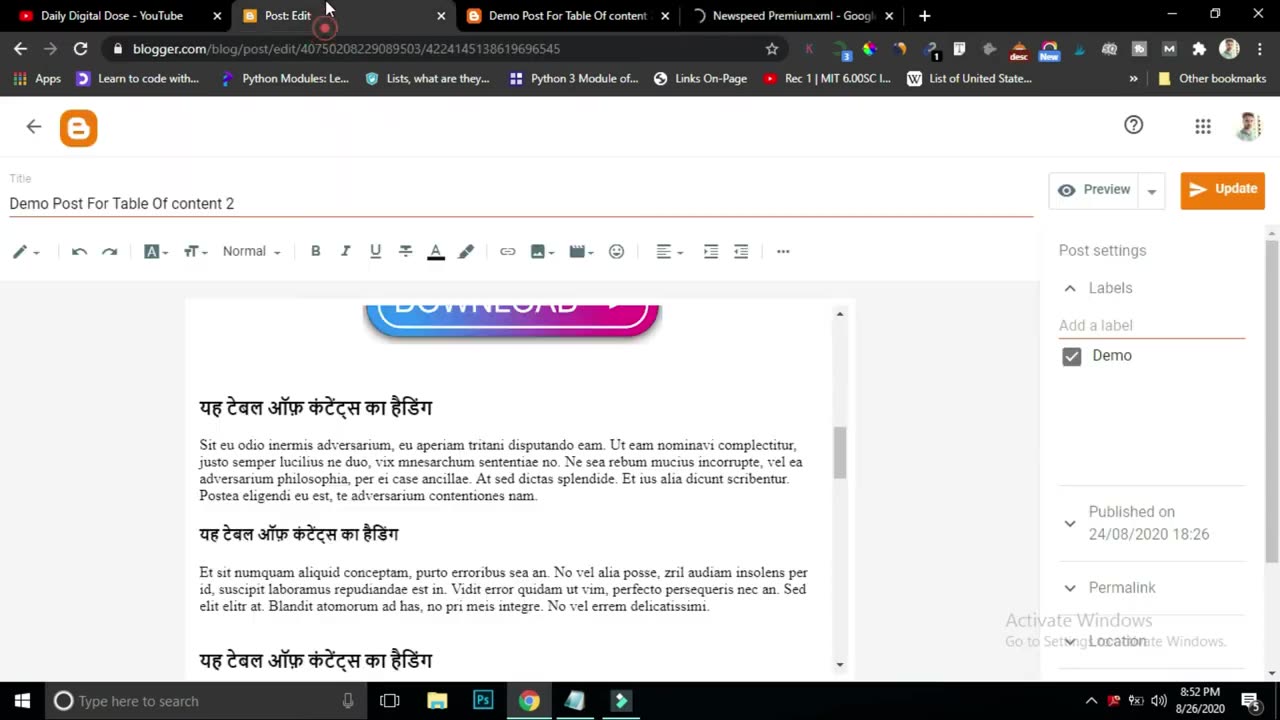 y2mate.com - How to Add Download Button in Blogger Posts 2020Hindi No Coding Required_720p