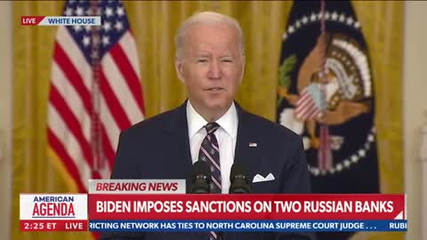 President Joe Biden announces sanctions on Russia over actions in Ukraine