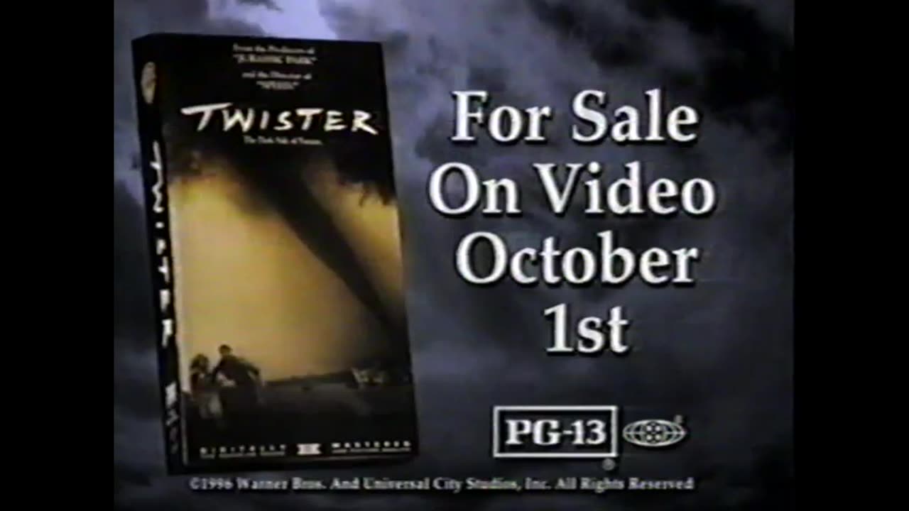 September 26, 1996 - 'Twister' Coming to Home Video October 1st