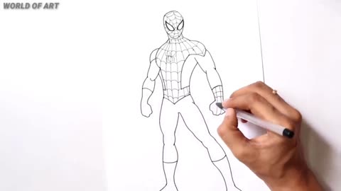 Draw The Spider Web Lines Of Character Gloves