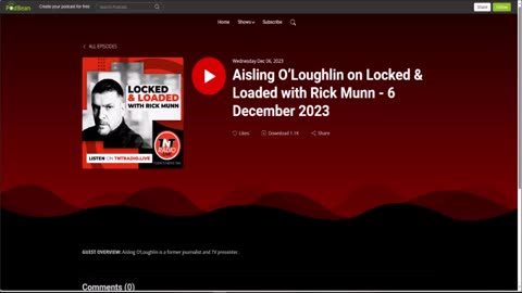 Rick Munn on TNT Radio on Locked & Loaded with Aisling O'Loughlin 6th December 2023