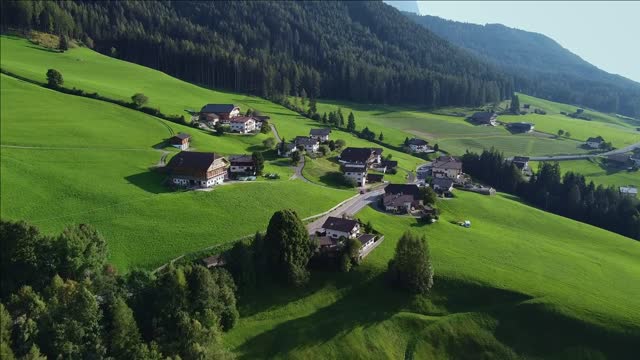 aerial view of italian village in alps beautiful landscapes