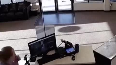 When the thief loses his gun at the counter