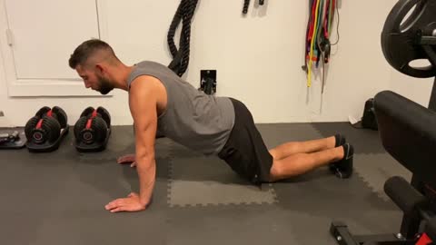 Knee Straight Arm Plank