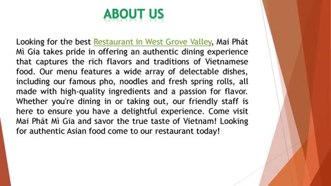 Looking for the best Restaurant in West Grove Valley