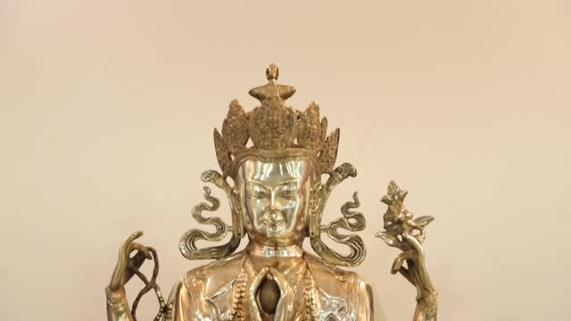 28" Large Size Chenrezig Or The Four-Armed Avalokiteshvara-Tibetan Buddhist Deity In Brass