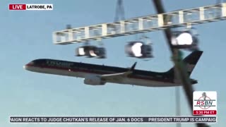 President Trump with the flyover in Latrobe, Pennsylvania