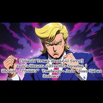 [Donald Trump sings/AI Cover] JoJo's Bizarre Adventure OP1 HiroakiTOMMYTominaga - Sono Chi no Sadame