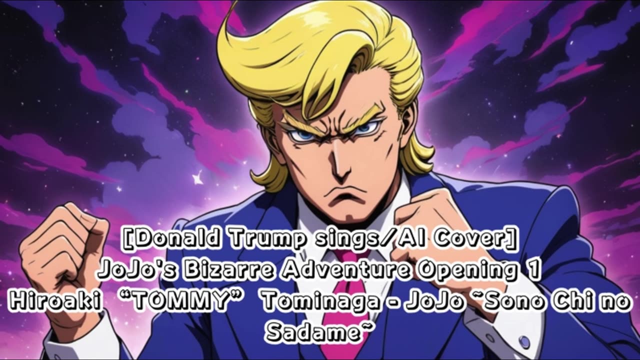 [Donald Trump sings/AI Cover] JoJo's Bizarre Adventure OP1 HiroakiTOMMYTominaga - Sono Chi no Sadame