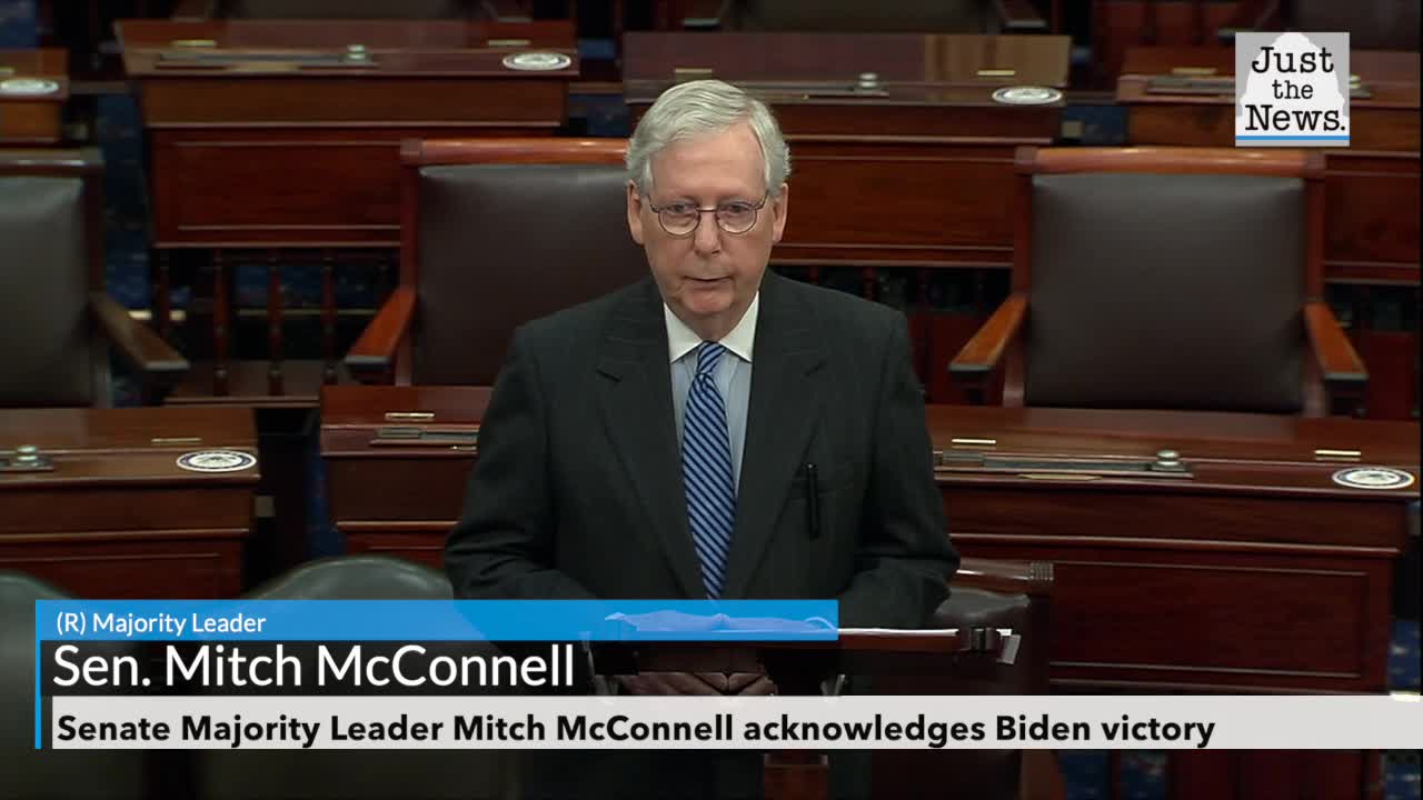 Senate Majority Leader Mitch McConnell acknowledges Biden victory