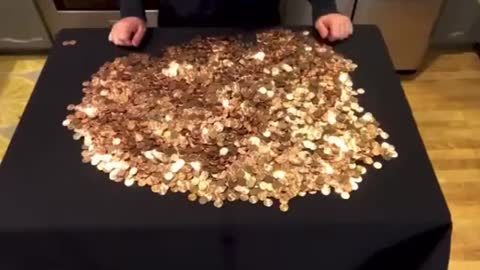 The Covid-19 Pandemic data visualised by using pennies